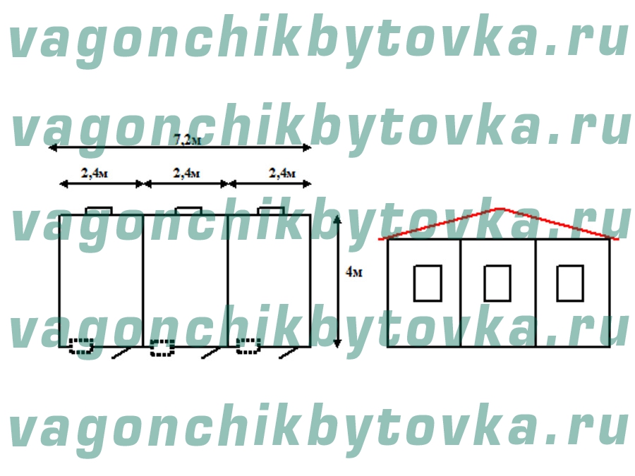 офисный модуль из 3-х БК 4м